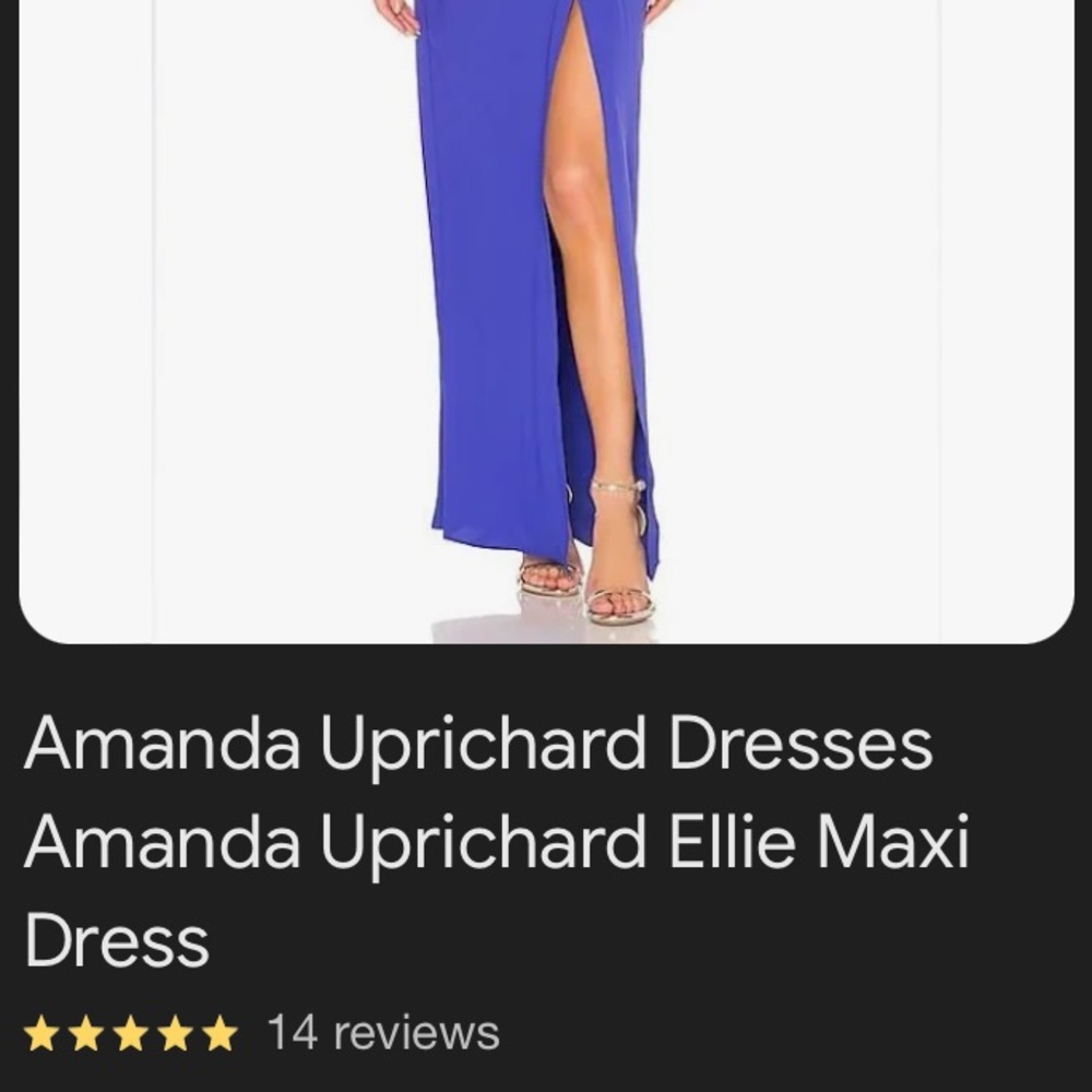 Amanda Uprichard Revolve Twist Front Maxi Dress Gown Cobalt Royal Nu Blue Size S - Picture 9 of 9